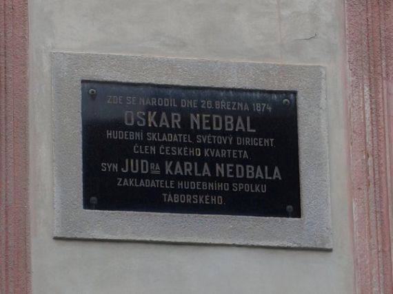 pamětní deska rodný dům Oskar Nedbal, Tábor