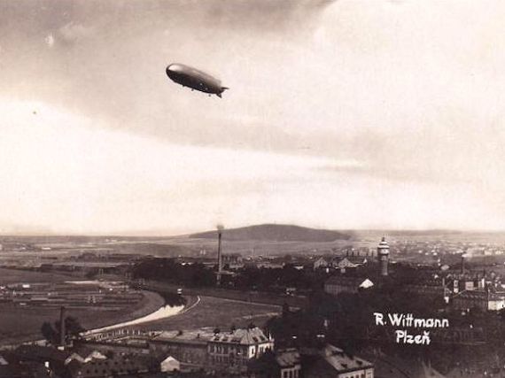 přelet LZ 127 Graf Zeppelin, Plzeň