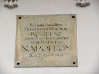 pamětní deska císaře Napoleona v Řezně (D)