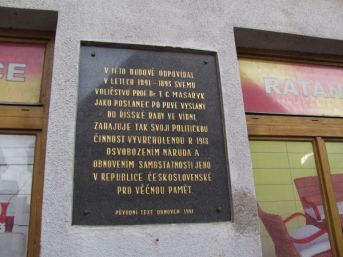 pamětní deska T.G.Masaryk, Domažlice