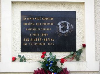 pamětní deska Jan Sladký - Kozina