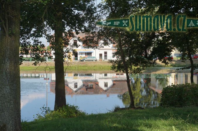 kamenný most rybník Kostelák, čtyři sochy světců, Čimelice