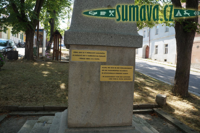 památník pašijových her, Hořice na Šumavě