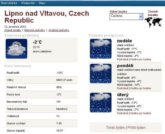 AccuWeather - Lipno nad Vltavou