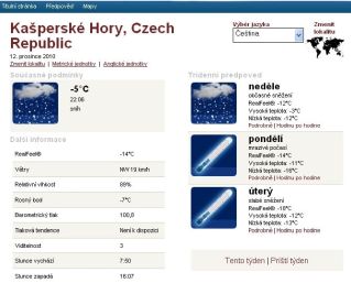 AccuWeather - Kašperské Hory