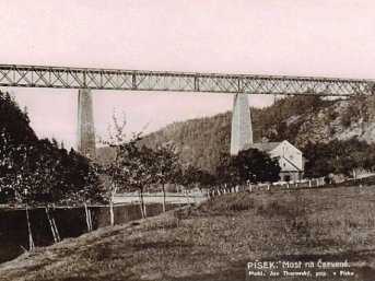 železniční most starý, Orlík, Červená nad Vltavou