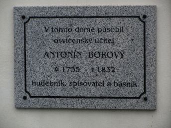 pamětní deska Antonín Borový