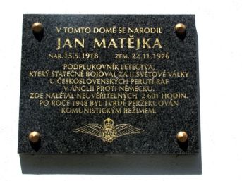 pamětní deska Jan Matějka