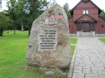 památník zaniklé obce Obermoldau, Philippsreut (D)