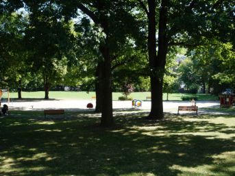 dětské hřiště, městský park, Český Krumlov