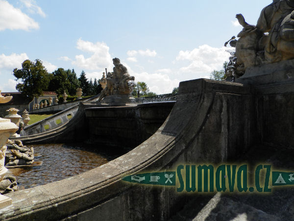 kaskádová fontána, zámek Český Krumlov