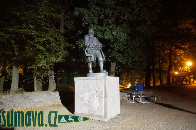 socha Jakuba Krčína na hrázi rybníku Svět, Třeboň